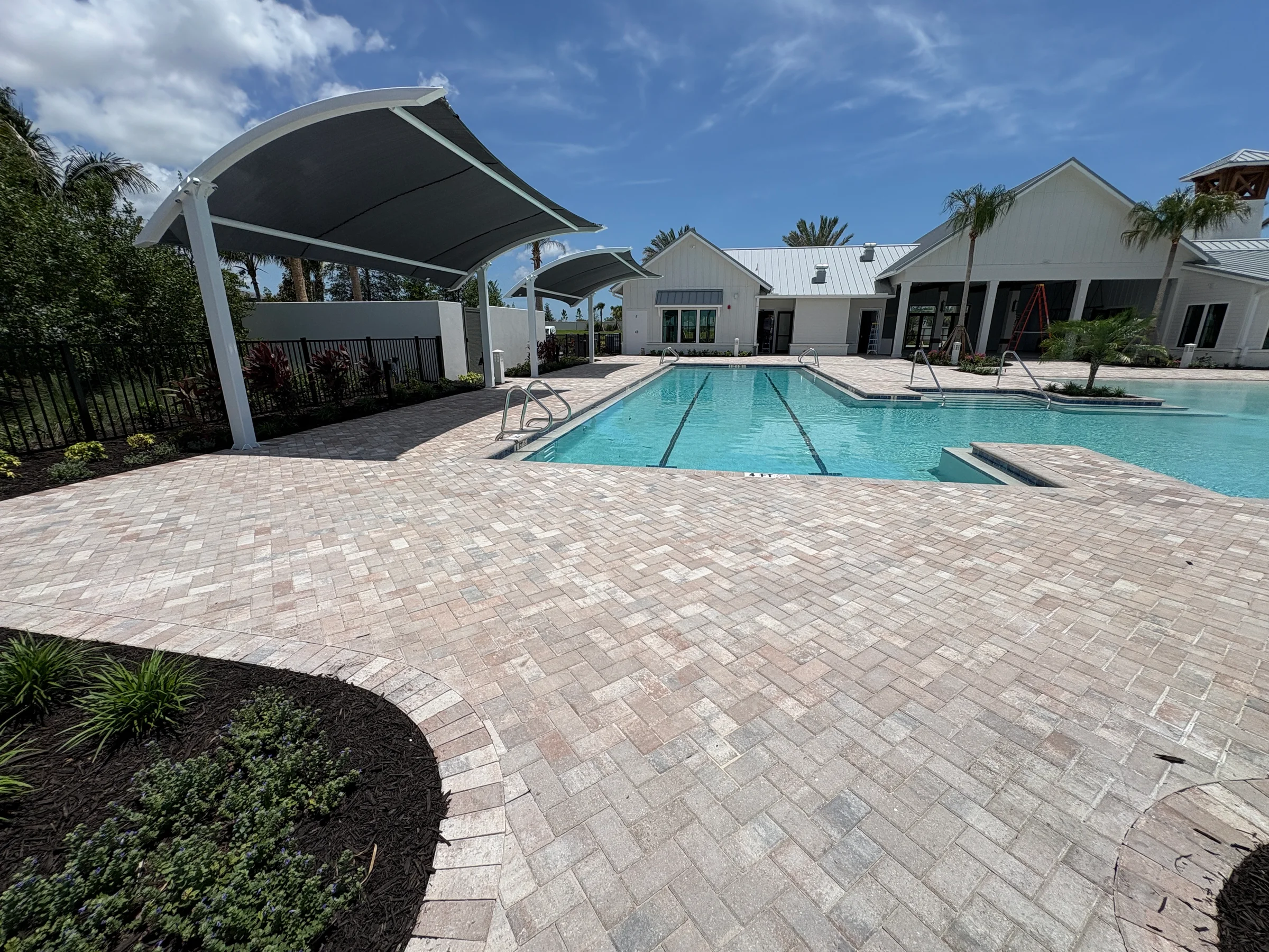 Commercial pool-deck installation