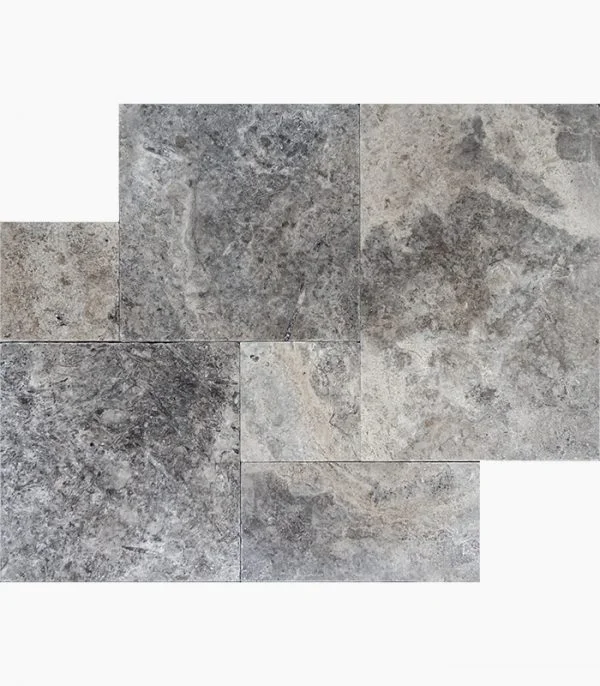 Silver Travertine French Pattern · View 2 showroom reference