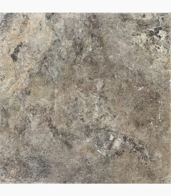 Silver Travertine 16×16 · View 2 showroom reference