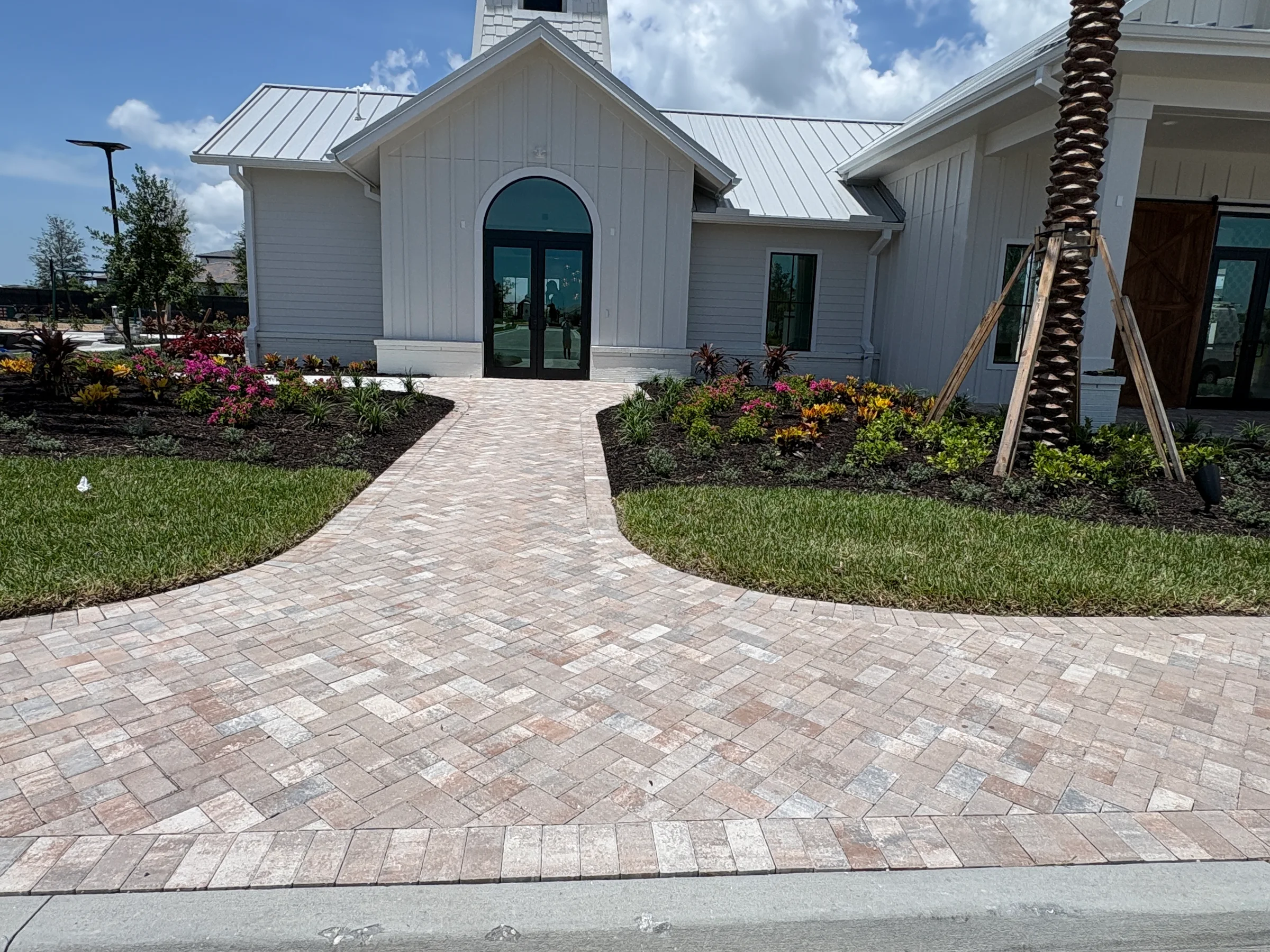 Commercial paver walkways
