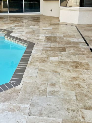 patio and pool deck pavers installation