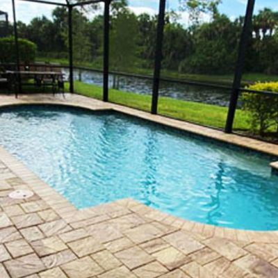 Tampa travertine pool paver installation